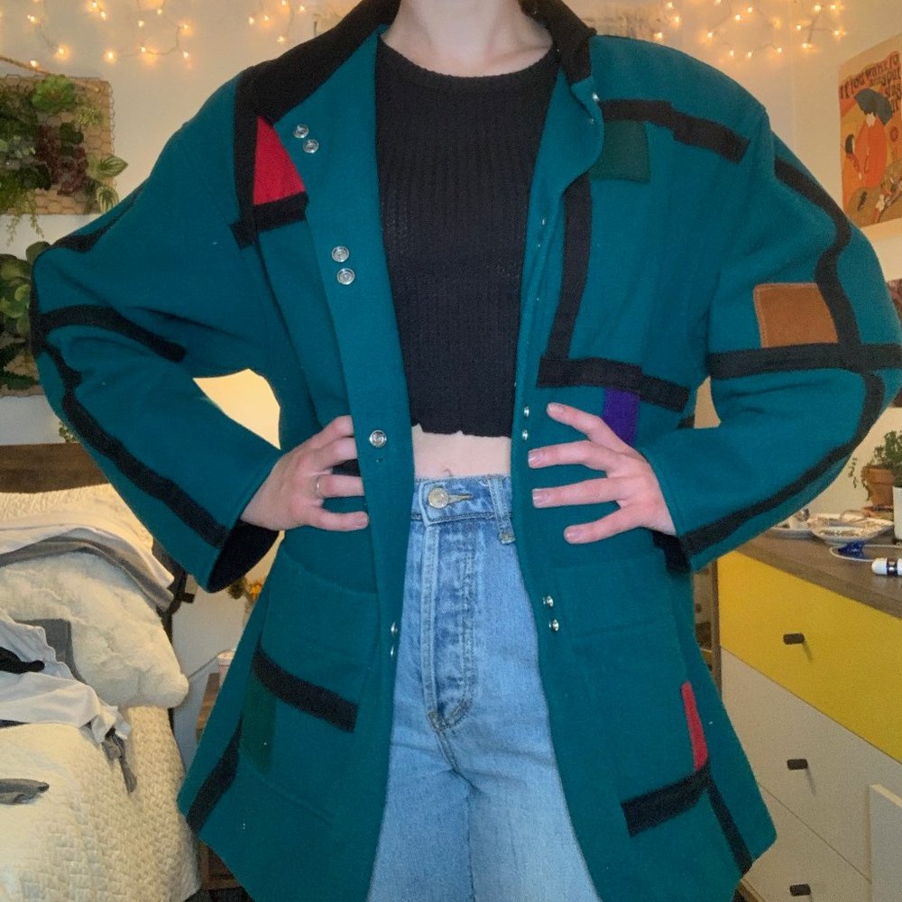 VINTAGE 80's International Scene Wool Coat
